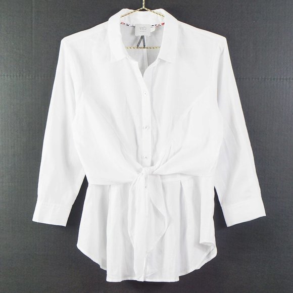 Anthropologie HD in Paris Tie Front Button Down 6 - Picture 2 of 5